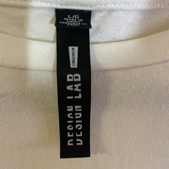 Design Lab by Lord & Taylor | White Floral Peplum Top Size: L - Picture 2 of 5